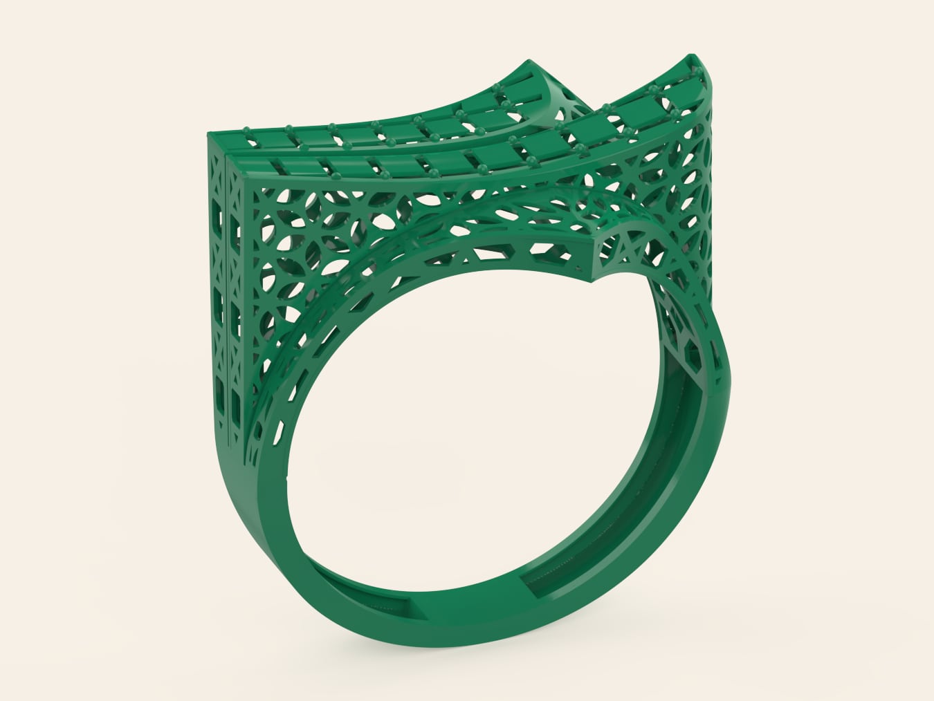 Architectural Lattice Ring - 3D CAD Jewelry Design