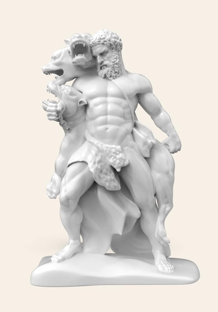 Hercules and Cerberus 3D sculpture model