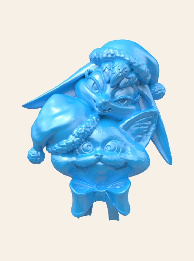 Stylized cat character 3D model sculpted in ZBrush