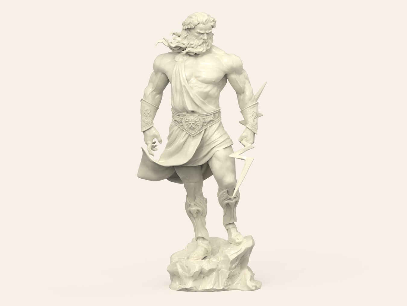 Zeus with Thunderbolt - 3D Sculpted Figure