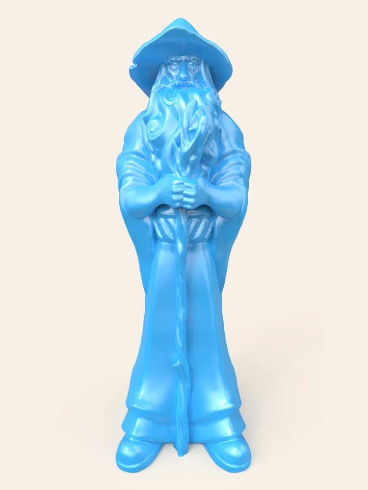 wizard-3d-model-zbrush Detailed 3D model of a wizard sculpture created in ZBrush, perfect for fantasy art and jewelry design.