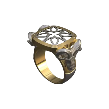 A 3d-prototype goat sculpture on a ring